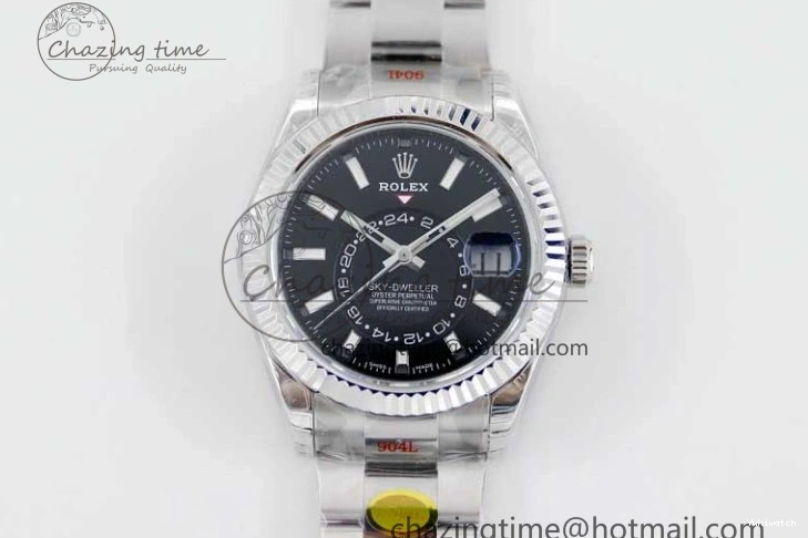 to Best 1:1 Noob 23J Black Dial 326934 on SS Bracelet 904L Sky-Dweller SS Asian 9001 Edition 0705